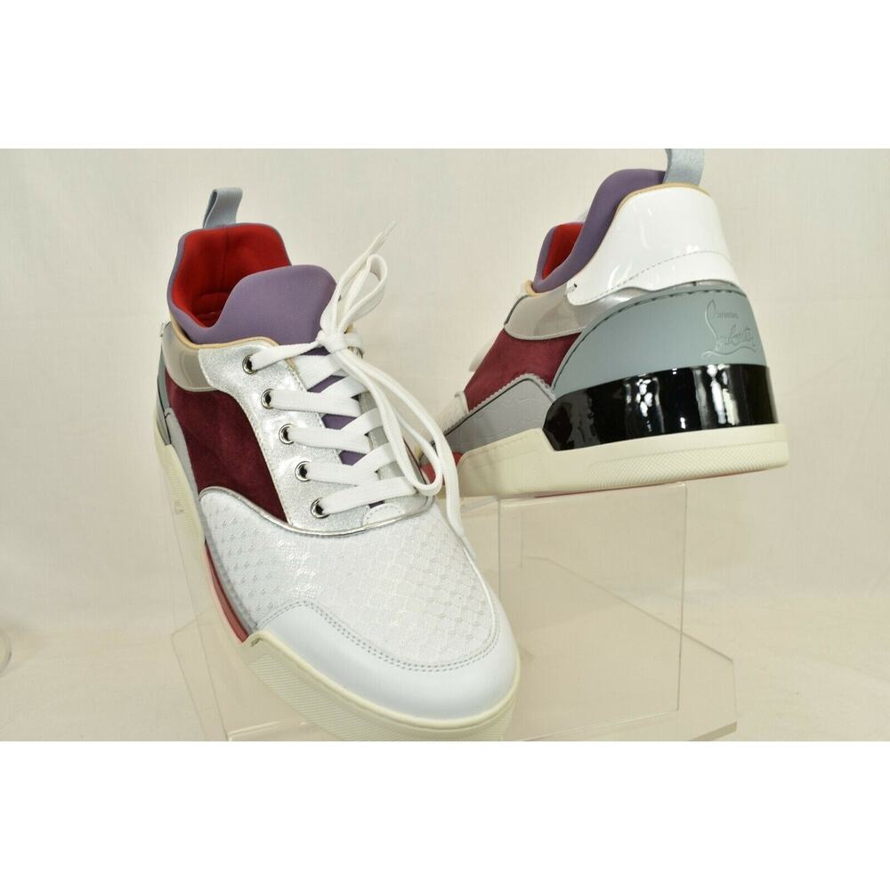 LOUBOUTIN AURELIEN MULTICOLOR MESH PATENT GLITTER LEATHER HI TOP SNEAKERS 42 9 - Picture 6 of 12